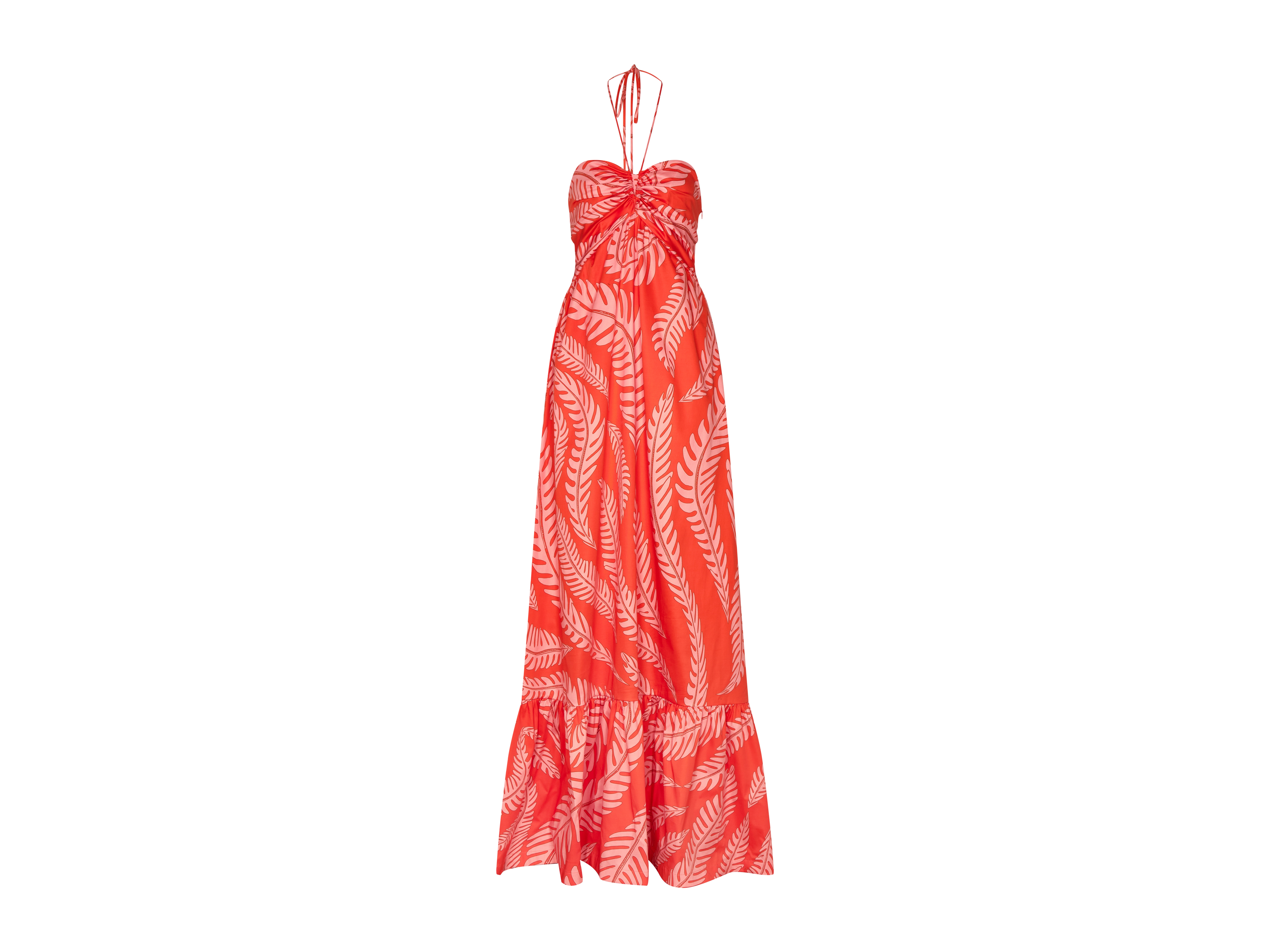 Vestido Rojo Hojas de Andrés Otálora - Diseño Colombiano Talla 6